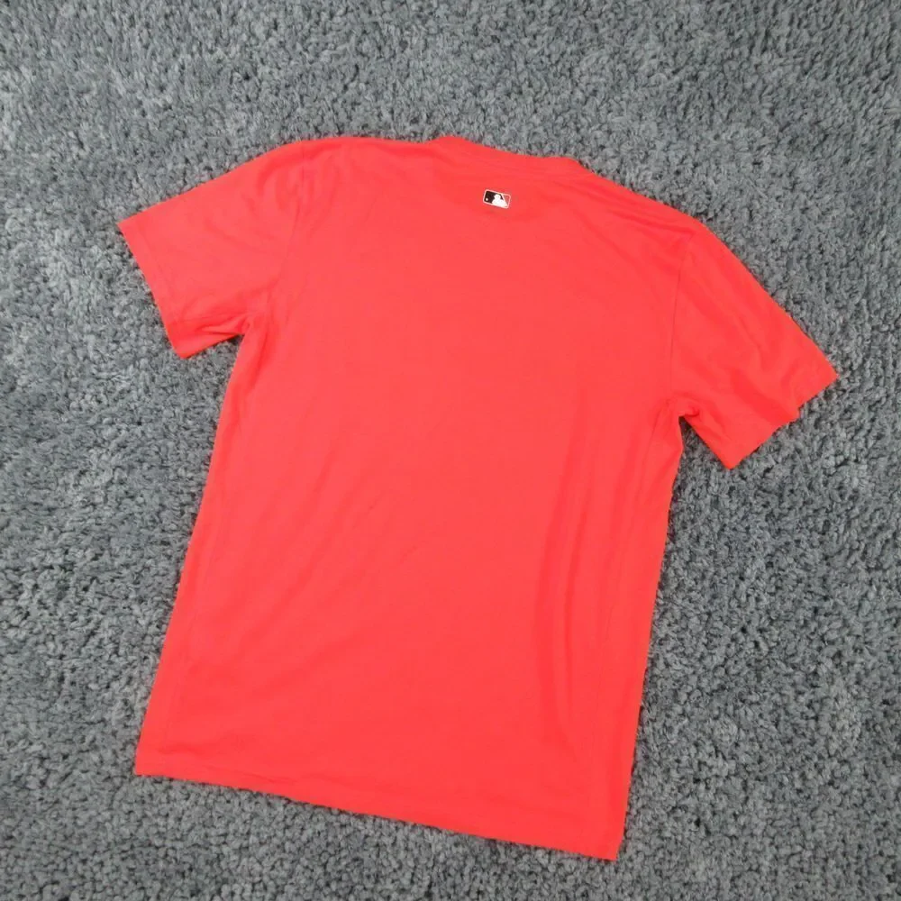 Nike Shirt Mens Small Orange Marlins Baseball Dri-Fit Short Sleeve '